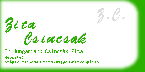 zita csincsak business card